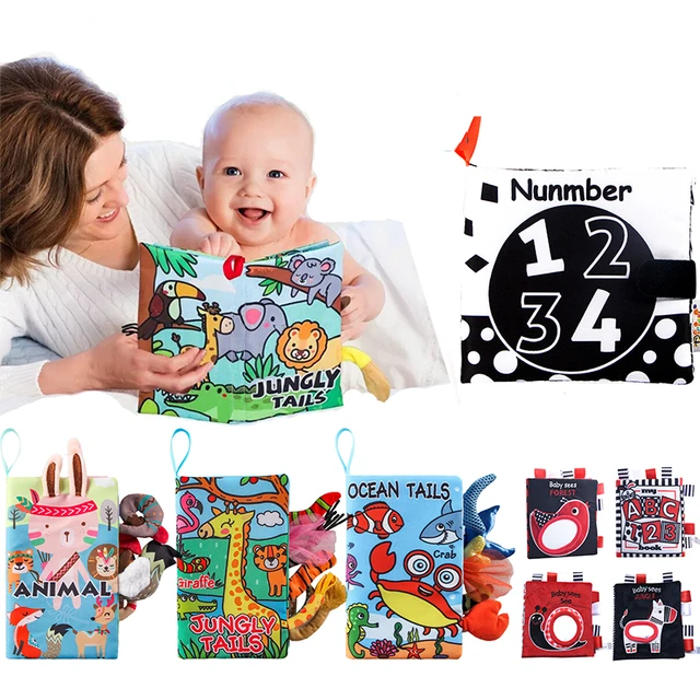 Kids Visual Early Educational Cloth Book For Babies Soft Activity Books montessori Toys Cognize Baby Fabric Books 0 12 Months 2