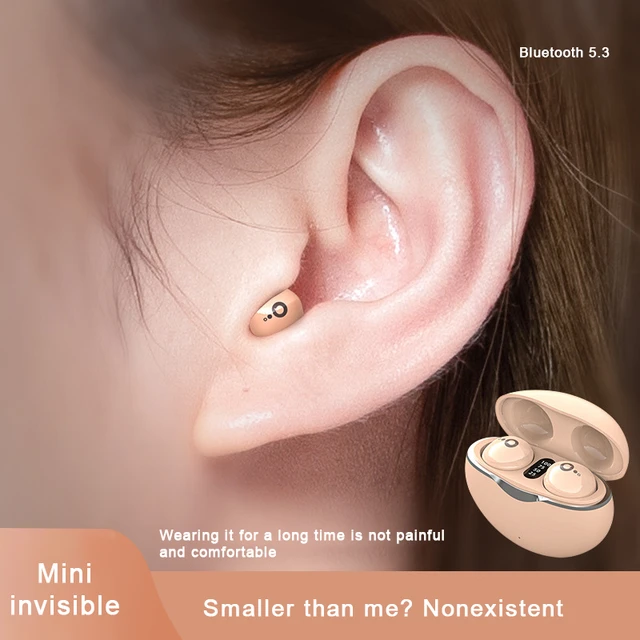 Mini auriculares inalámbricos invisibles con Bluetooth, modelo privado,  Mini auriculares deportivos pequeños para correr, tapones para los oídos  para dormir de larga duración - AliExpress