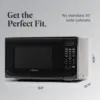 NEW Compact Countertop Microwave Oven 1.1 Cu. Ft. 1100-Watt with LED Lighting, Child Lock, Easy Clean Grey Interior, Black 4