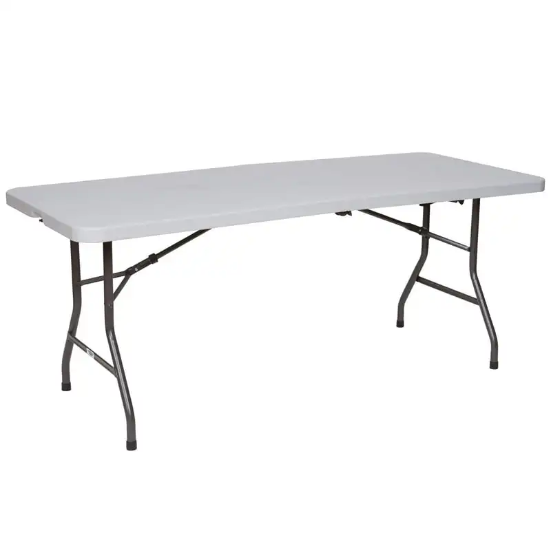 

Plastic Table - 6' x 30" Half Folding Banquet Ultralight Hiking Climbing Picnic Folding Tables