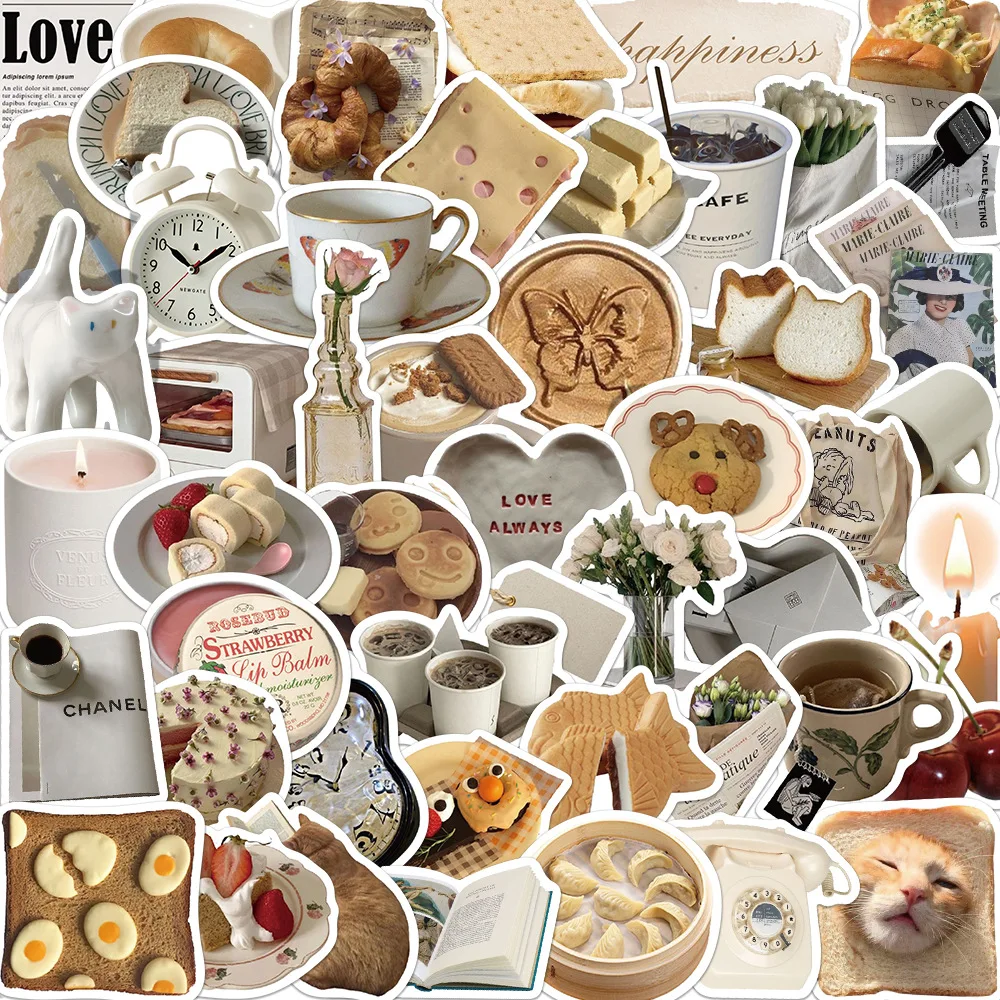 

10/30/50PCS Cute Cartoon Food Stickers Decorative Stationery Waterproof Children's Sticker Scrapbooking DIY Diary Album Gift