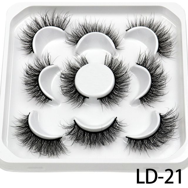 Pairs 25mm 3D Mink Lashes Bulk Russian Volume Fluffy Natural False Eyelashes Thick Dramatic Mink Eyelashes Wholesale maquiagem
