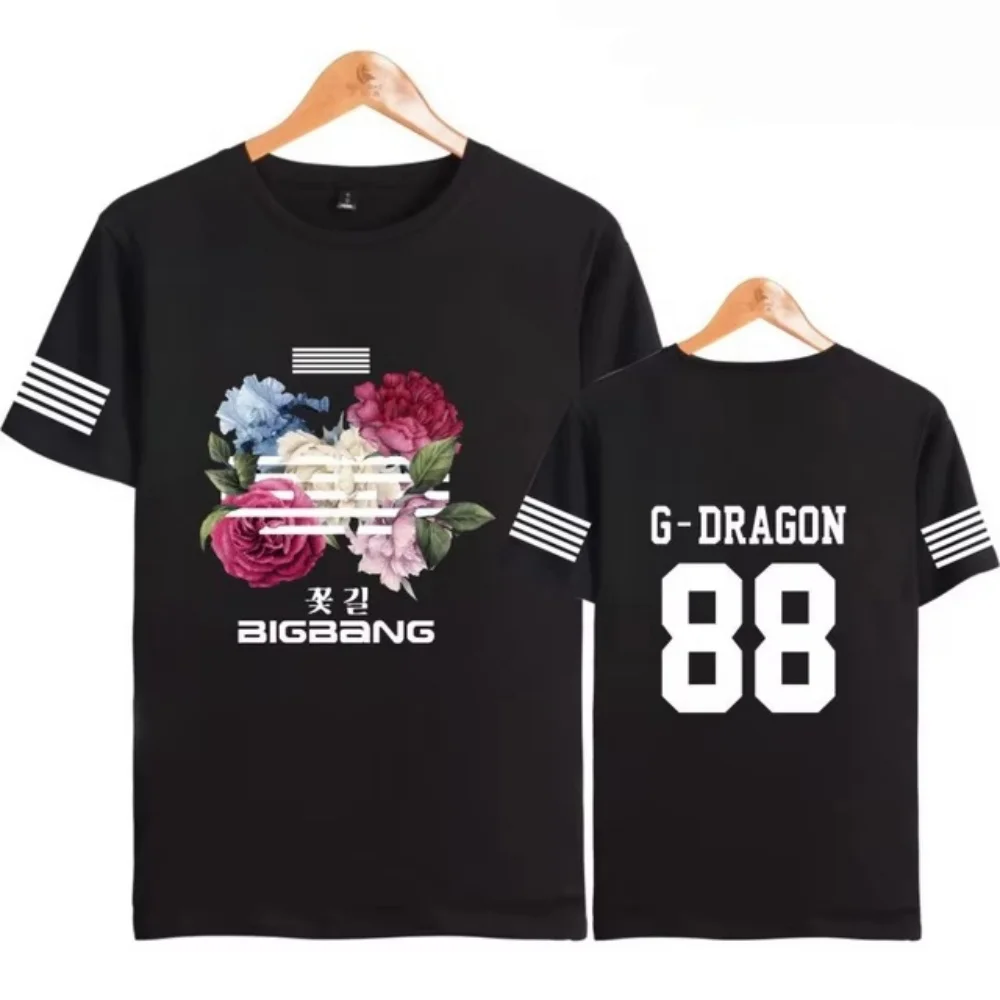 BIGBANG T-Shirt Kpop G DRAGON T.O.P T-Shirt Damen Herren Sommer Kurzarm-Shirt Koreanische Populäre Mode Gdragon Kleidung für Fans