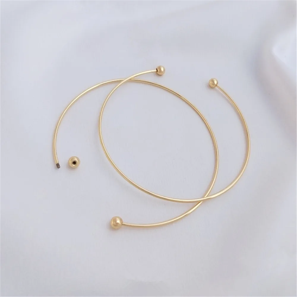 14K Gold-filled Thin Screw Bracelet DIY Handmade Beaded Pendant Hand-made Accessories Open Bracelet Ring B735