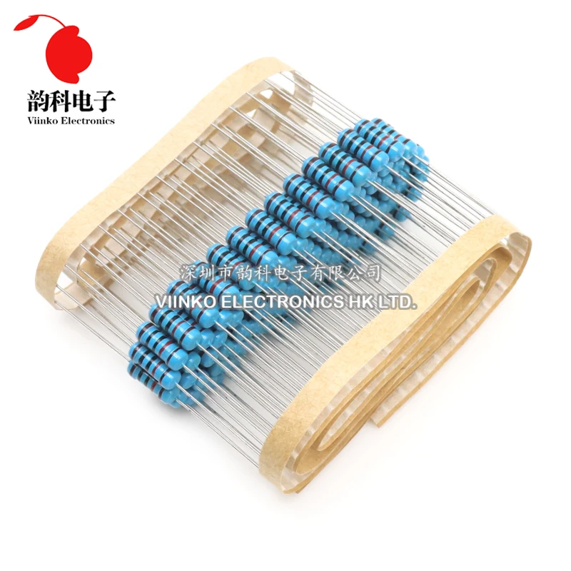 1W Metal film resistor 1% 0.1R-2.2M 10R 22R 47R 100R 330R 1K 4.7K 10K 22K 47K 100K 330K 470K 1 2 10 22 47 100 330 1M ohm 20pcs metal film resistor