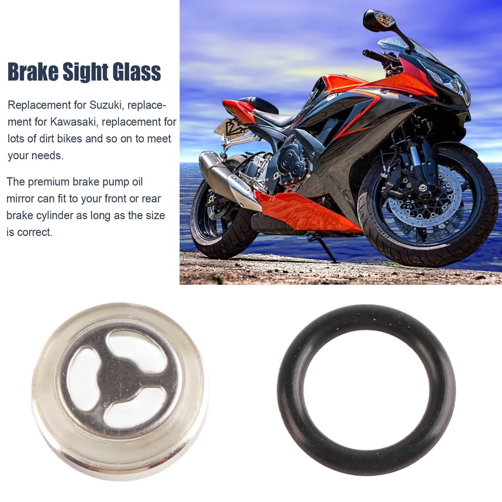 Moto Freno Frizione Cilindro Maestro Serbatoio Sight Glass Anteriore Posteriore Sostituzione Universale Per Suzuki18Mm/0.71In