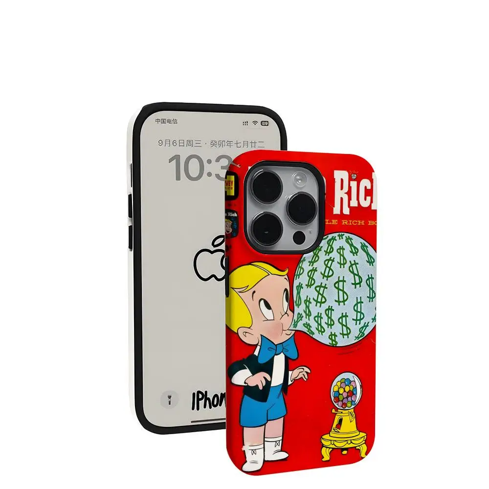 Cartoon Richie Rich Handyhülle Neu für iPhone 17 16 15 14 13 12 11 Pro Max X XR XSMax Plus Glänzende Folie Harte PC-Abdeckung – Detail 7