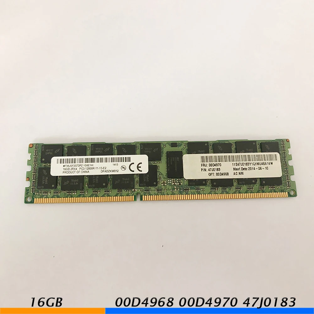 

ОЗУ 00D4968 00D4970 47J0183 16 Гб 2RX4 PC3-12800R DDR3 1600 МГц для IBM X3300 X3500 X3550 M4, 1 шт.