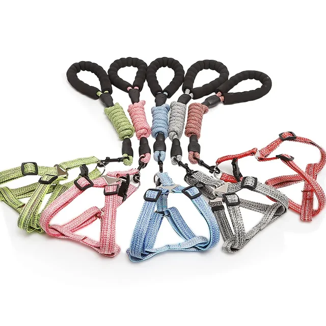 Dog Harness 1.2M Leash Set for Small Dogs Adjustable Puppy Cat Harness Vest Poodle Chihuahua Pug Outdoor Walking Pet Leash Dog Harness 1.2M Leash Set for Small Dogs Adjustable Puppy Cat Harness Vest Poodle Chihuahua Pug Outdoor Walking Pet Leash