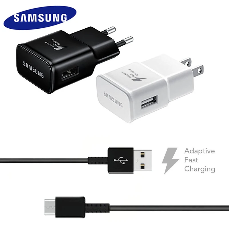 Fast charge 18w Original 9V 1.67A Fast Adaptive Charger Quick Charge Micro USB TYPE-C Cable For Samsung Galaxy Note 4 5 S4 S6 S7 S8 A3 A5 A7 A9 usb c 61w Chargers