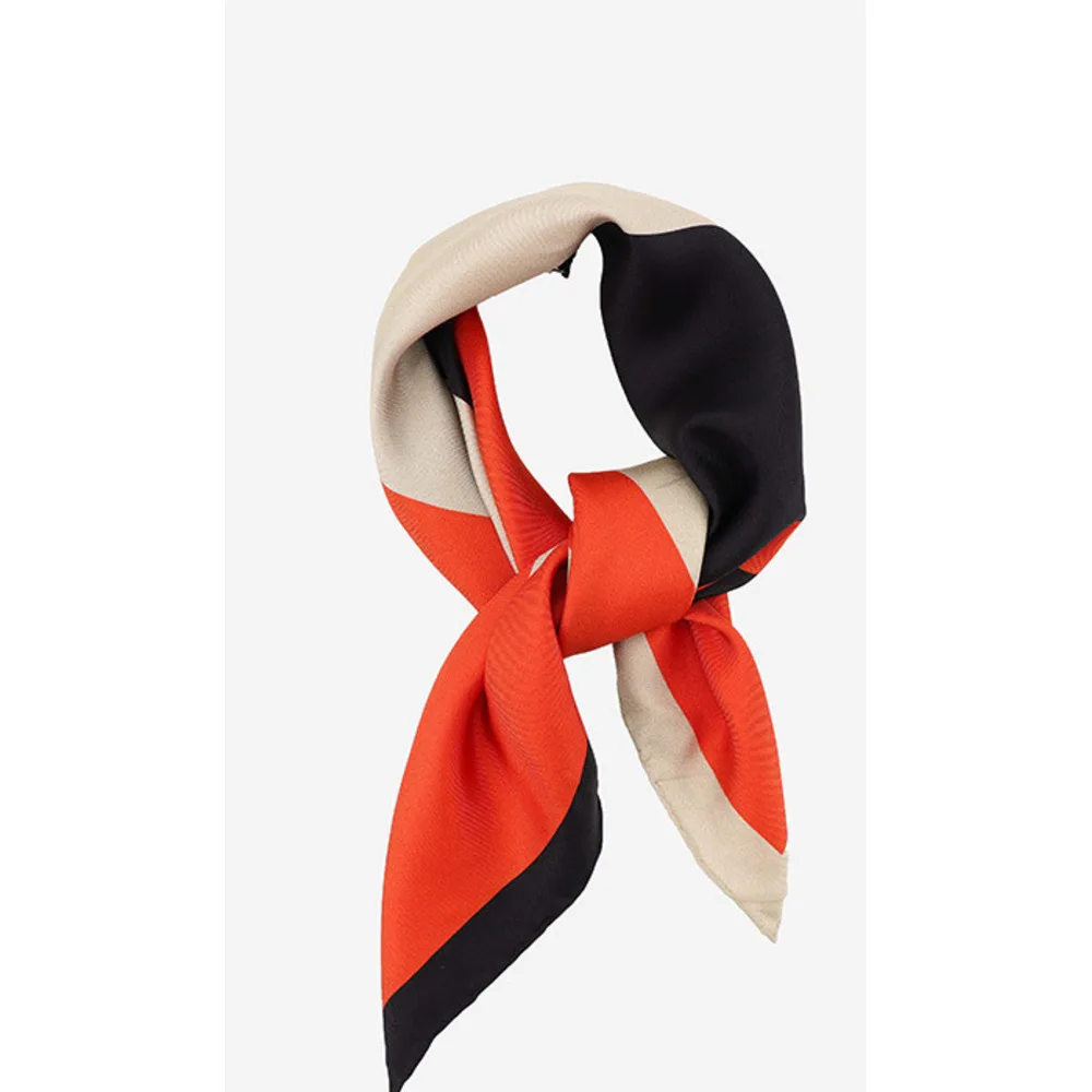 Kleine quadratische Seidenschals für Damen im High-End-Stil, handgefertigte dekorative Schals mit gerollten Kanten, Schals im ethnischen Stil_voghion.com