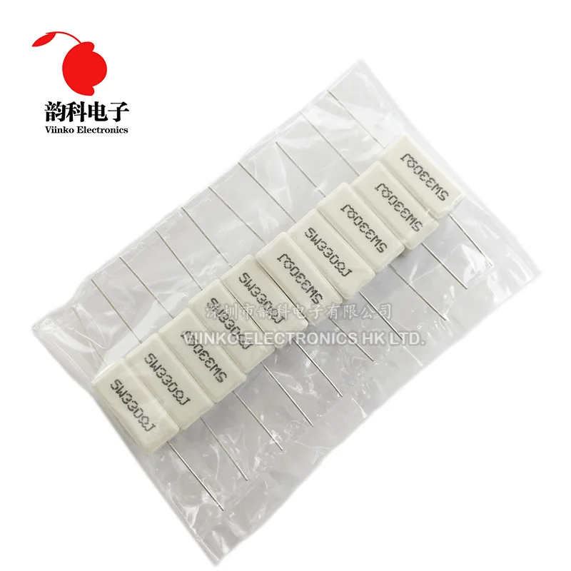 Cement Resistor 10pcs 5W 5% Power Resistance 0.1 ~ 10K 0.1R 0.5R 1R 10R 100R 0.22 0.33 0.5 1 2 5 8 10 15 20 25 30 100 1K 10K ohm