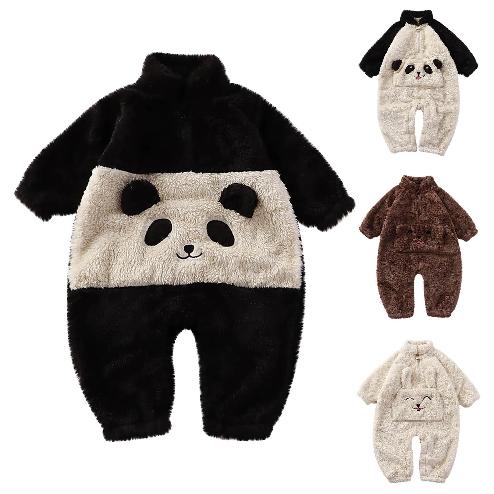 Toddler Baby Boys Girls Cute Cartoon Warmer Pajamas New h Panda Suit Winter Outfits