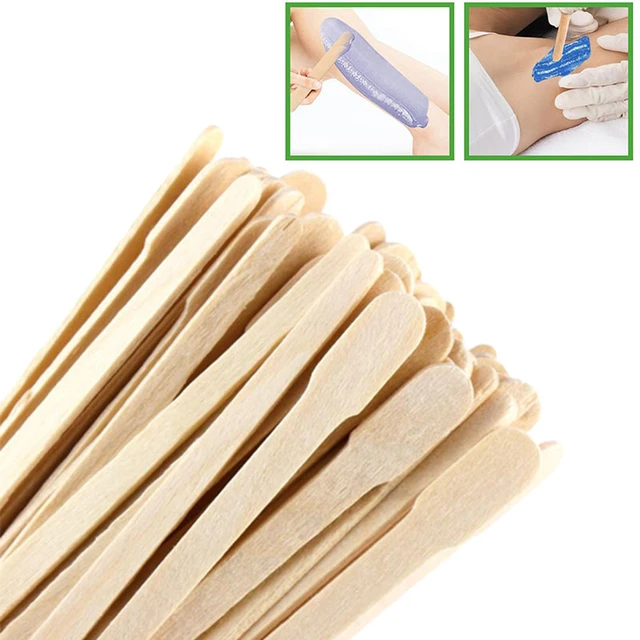 100Pcs Body Hair Removal Sticks Eyebrow Wax Sticks Wooden Waxing