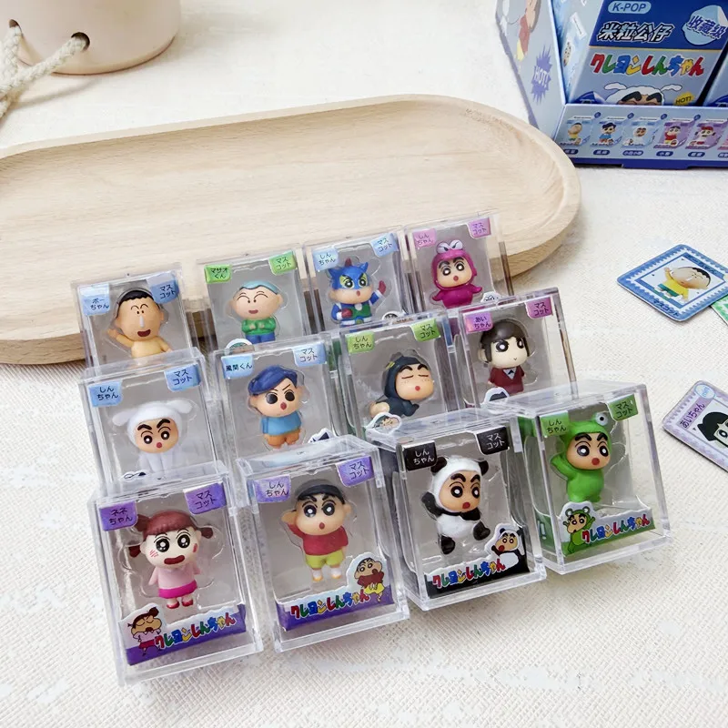 Crayon Shin-Chan Serie Animali: Scatola a Sorpresa con 12 Stili di Mini Statuette in Resina, Ornamento da Scrivania, Regalo di Compleanno - immagine 3