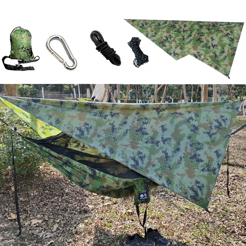 Outdoor Camping Anti-Mosquito Hammock Hanging-Bed Parachute Fabric Mosquito-Net Sleeping-Swing Hunting