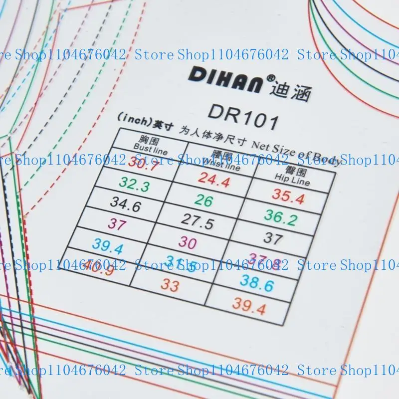 5asd Women's Dress Ruler Multi-Size Dressmaking Ruler for DIY Clothing Projects