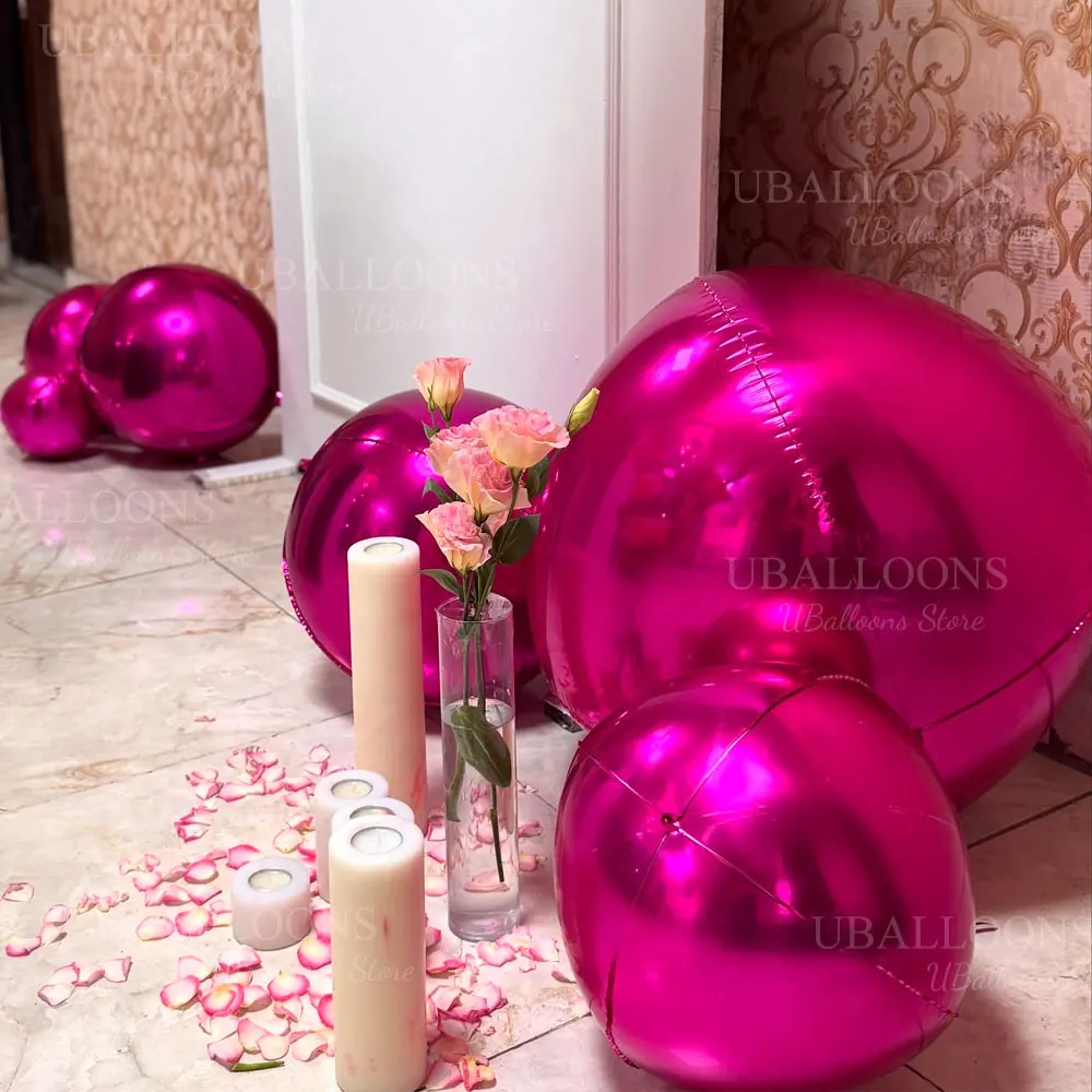 10-50# Hot Pink Baby Rose Foil Helium Balloons 5
