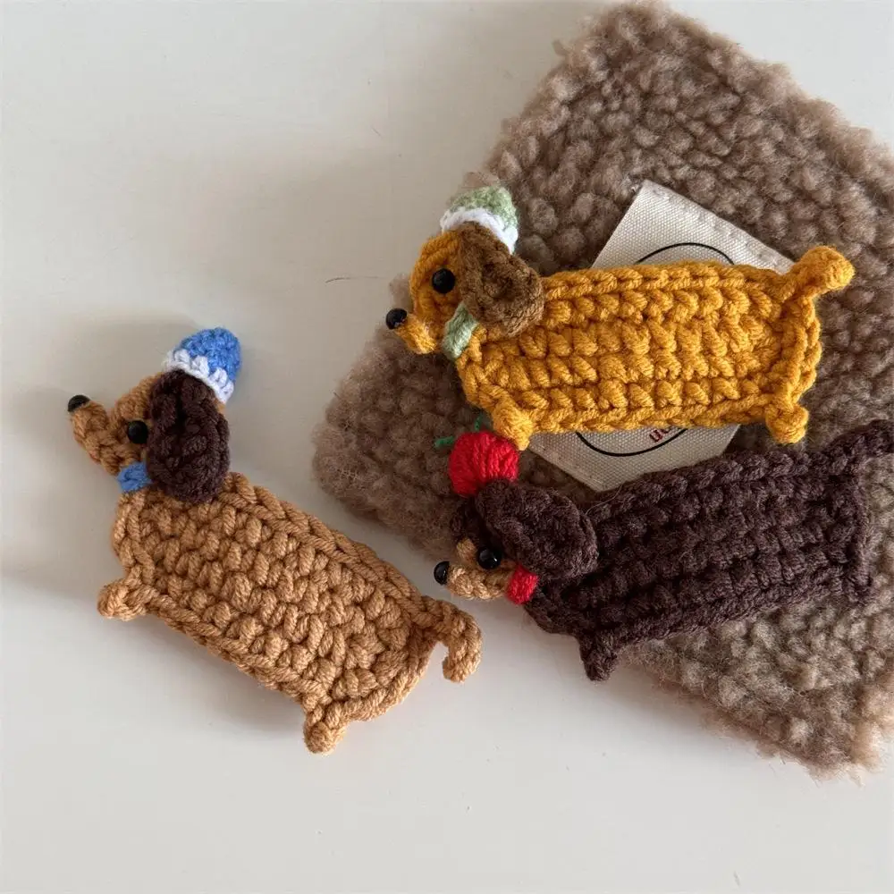 Animals Headwear Bouncy Dog Crochet Hair Clips Cat Cartoon Children's Hair Accessories Handmade Women's Side Clip Unisex