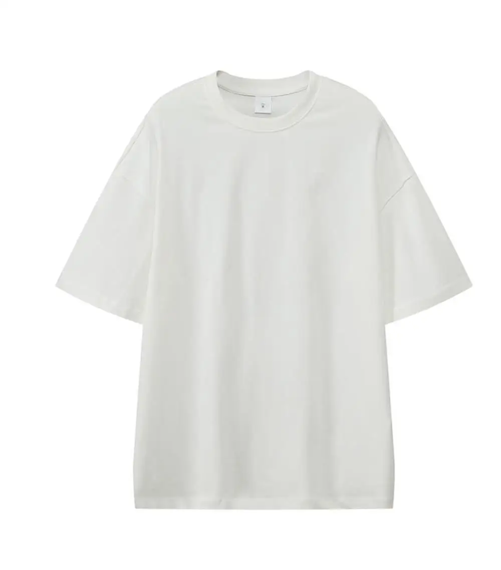 Premium Custom Logo 300gsm Heavyweight 100% Cotton Men's Oversized T-Shirt, Short Sleeve Solid Color