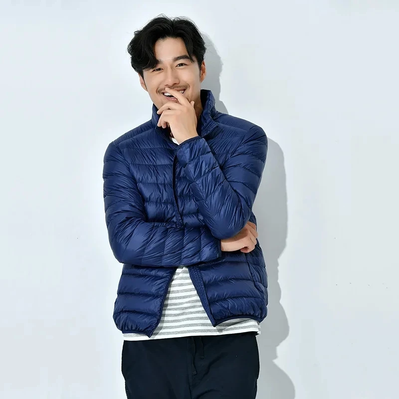 Men\'s autumn and winter jacket Large size 9XL 10XL 11XL Light white duck down men\'s winter down jacket Light windproof down jack