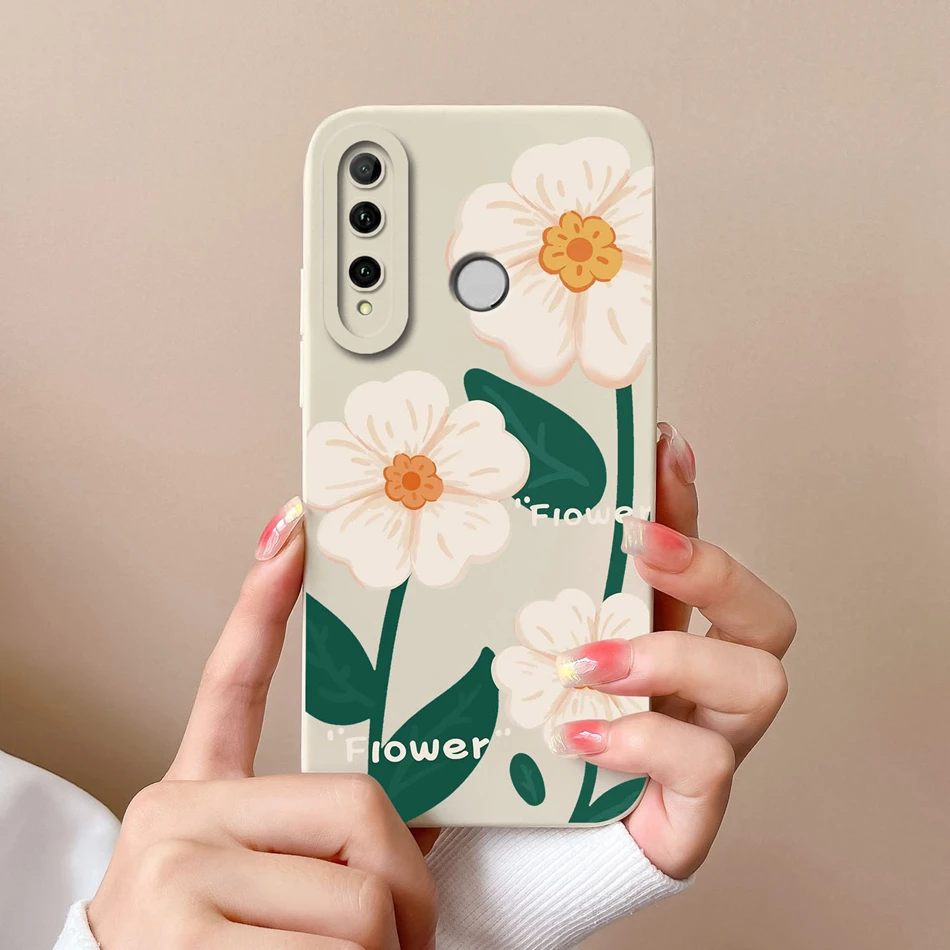 Floral Liquid Silicone Shockproof Phone Case with Camera Protection