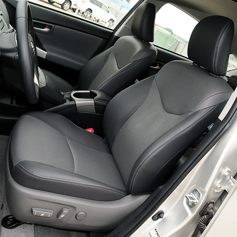For 2004-2024 Toyota Prius L LE XLE Limited Prius-Plug-In Prime Custom Fit Car Accessories Seat Covers 5 Seats Leather
