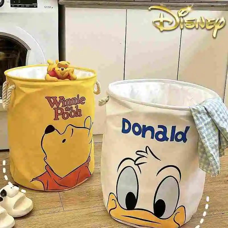

Disney Donald Duck Winnie Dirty Laundry Basket Cute Anime Cartoon Folding Laundry Clothes Hamper Home Large Size Storage Basket
