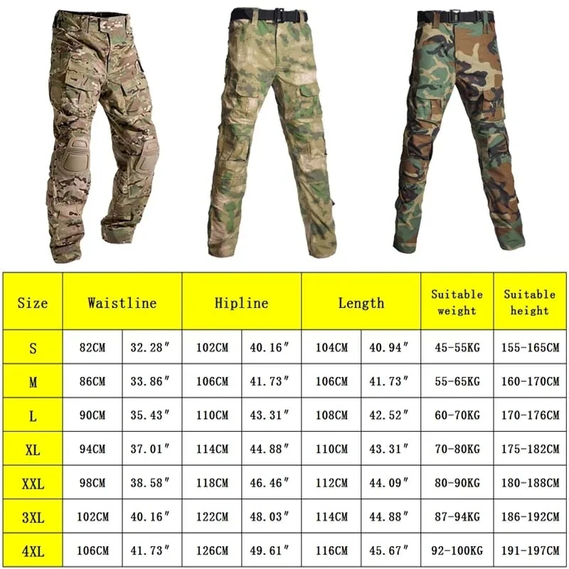 Outdoor Camo Tactical Pants Wear-resistant Hiking Pant Paintball Pant with Knee Pads Waterproof Hunting Clothes 2