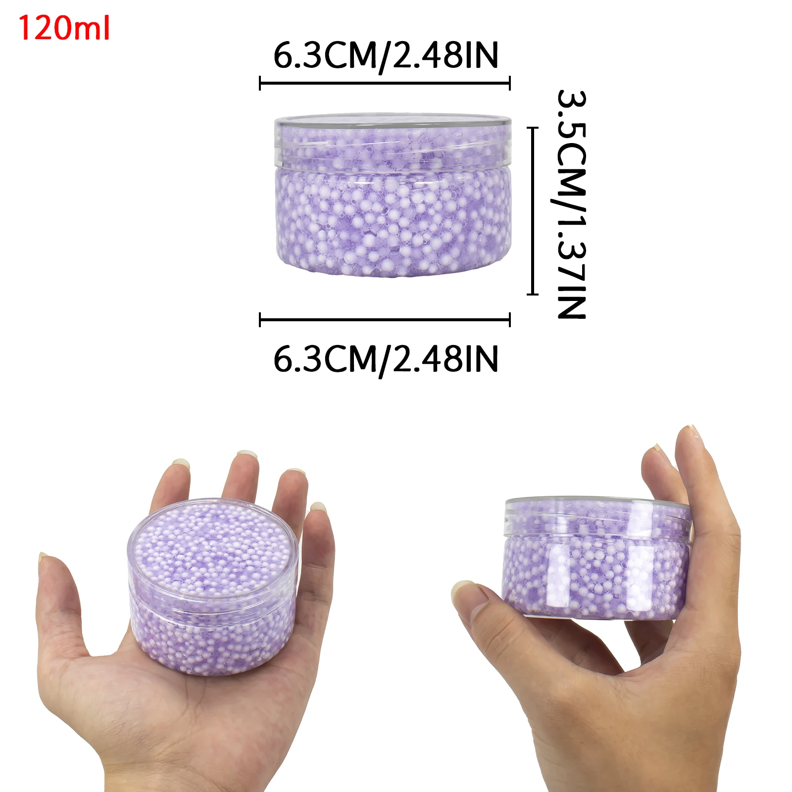 120ml Foam Balls Crystal Slime Kit with Crunchy Beads, Premade Slime Set for Teens, Perfect Stress-Relieving toy Christmas Gift 2