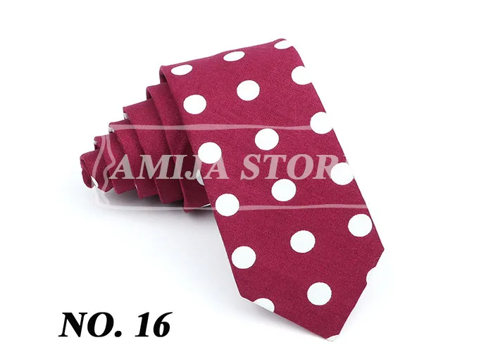 Baumwolle Herren Krawatte mit Punkten, klassische schmale Krawatte für Männer, Rot, Rosa, Schwarz, Weiß, Hochzeit, Party, Mode, lässig, Mann, Business-Krawatte, Geschenk – Detail 19