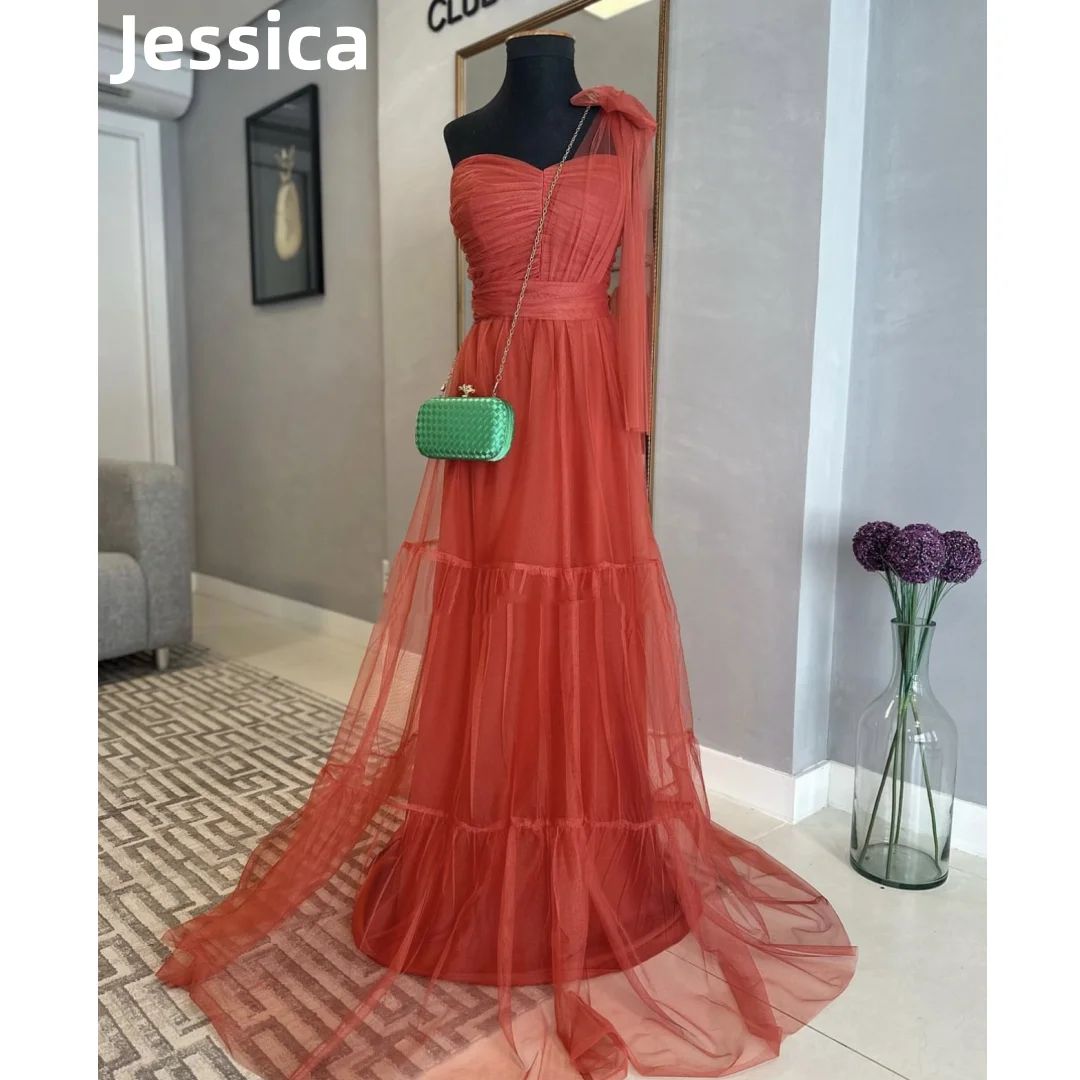 

Jessica Sexy Shoulde Prom Dressess Tulle Layered Prom Dress 2024 Vestidos De Fiesta Formal Occasions Wedding Party Dresses