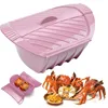 Silicone Steamer Box with Lid Professional Fish Steamer Silicone Steamer Microwave Food Grade Kitchen Gadgets