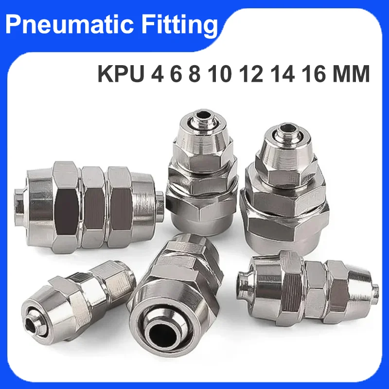 10Pcs KPU-4 6 8 10 12 14 16 MM OD Hose Tube Connect PU Tube Direct Pneumatic Connector Quick Fast Twist Air Hose Tube Fitting