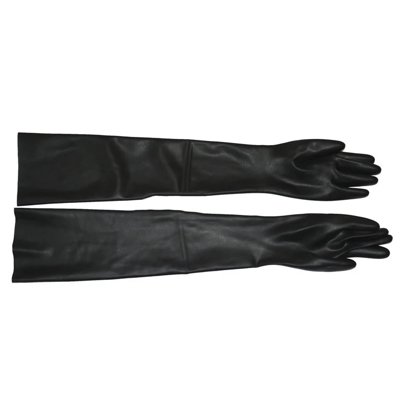 Unisex Latex Rubber Gloves Fetish Wrist Seamless Moulded Shoulder Length Long Gloves Men Women Bodysuit Catsuit Hoods
