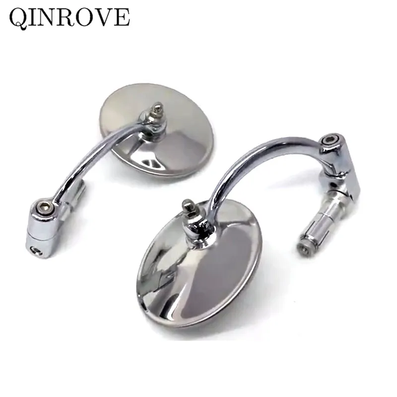 

22MM Handle Bar End Mirror Motorcycle Accessories stainess steel Rearview Mirror Universal For Honda Rebel 500 Suzuki Yamaha YBR