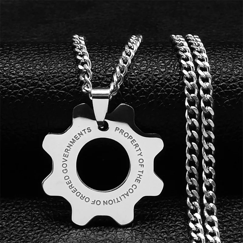 Collier Machine de guerre en acier inoxydable, collier de four de réaction pour hommes/femmes Fans de bijoux gargantilla mujer N2044