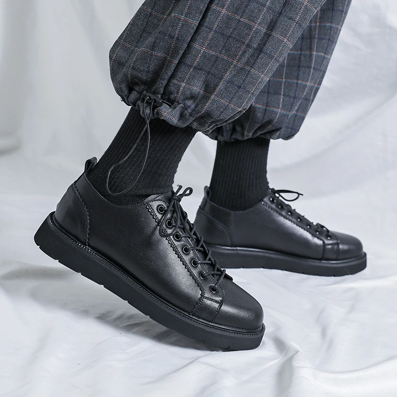 

Men Casual shoes outdoor Oxfords Casual Leather Male Office Business Shoes Male Lace Up Formal Dress Shoes men Platform Flats