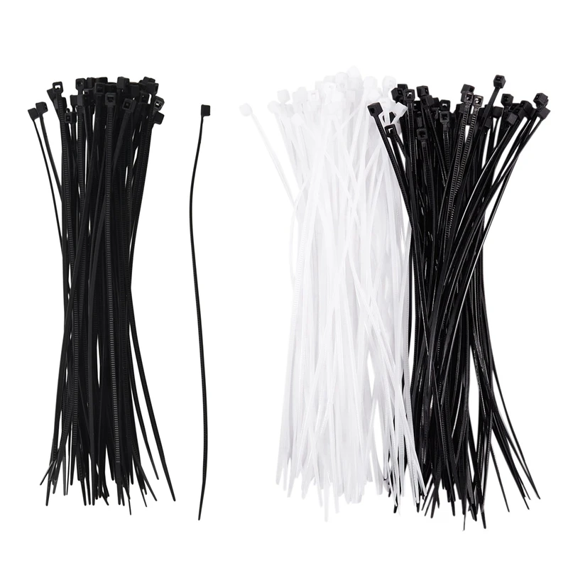 Cable Ties Cable Tie Wraps / Zip Ties 50Pcs With 3Mm X 150Mm Auto Wire Push Cable Zip Tie Organizer White Black 100 Pcs