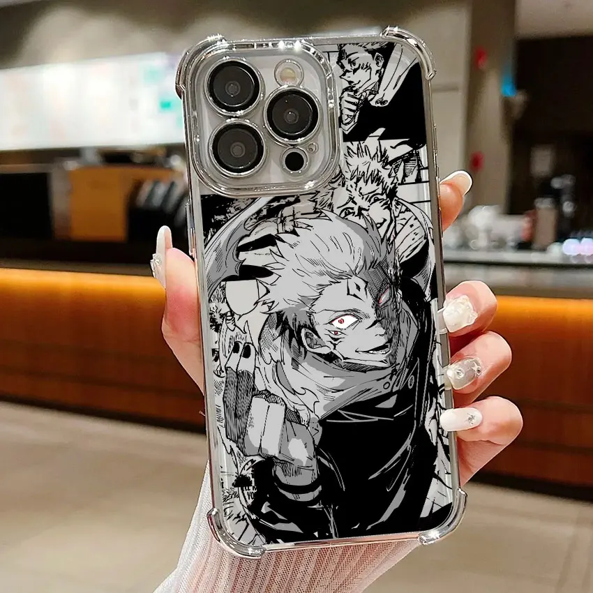 Jujutsu Kaisen Silver Clear Phone Case - Anime-Inspired Design