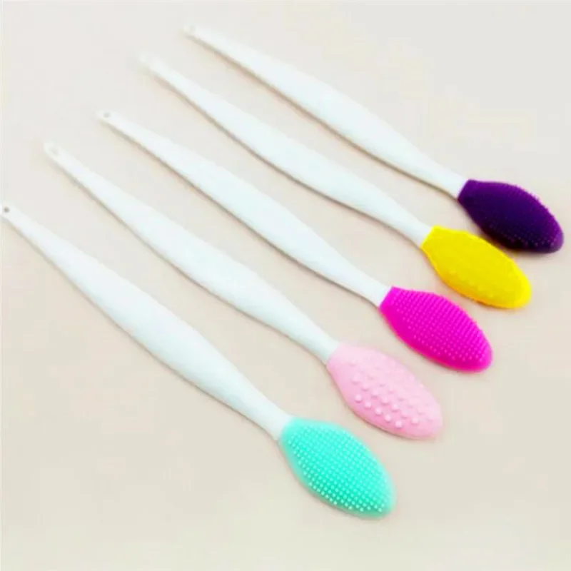 Skin Care Lip Exfoliating Facial Cleansing Face Scrub Nose Clean Brush Blackhead Remove Silicone Double-Sided Skin Care Tool 5