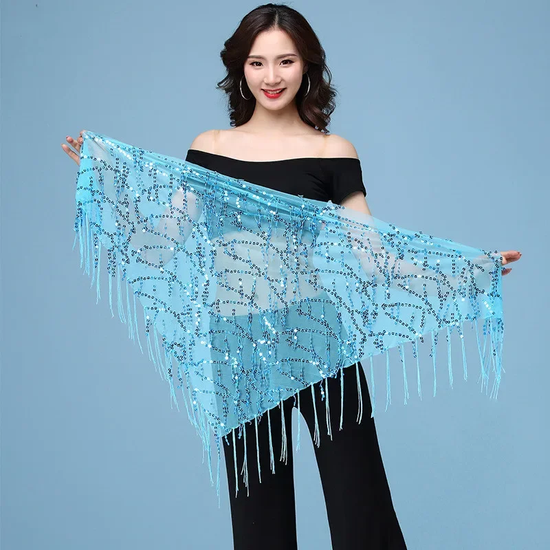 Foulard Pieces Coin Sciarpa Sequin Tassel Belly Dance Hip Scarf