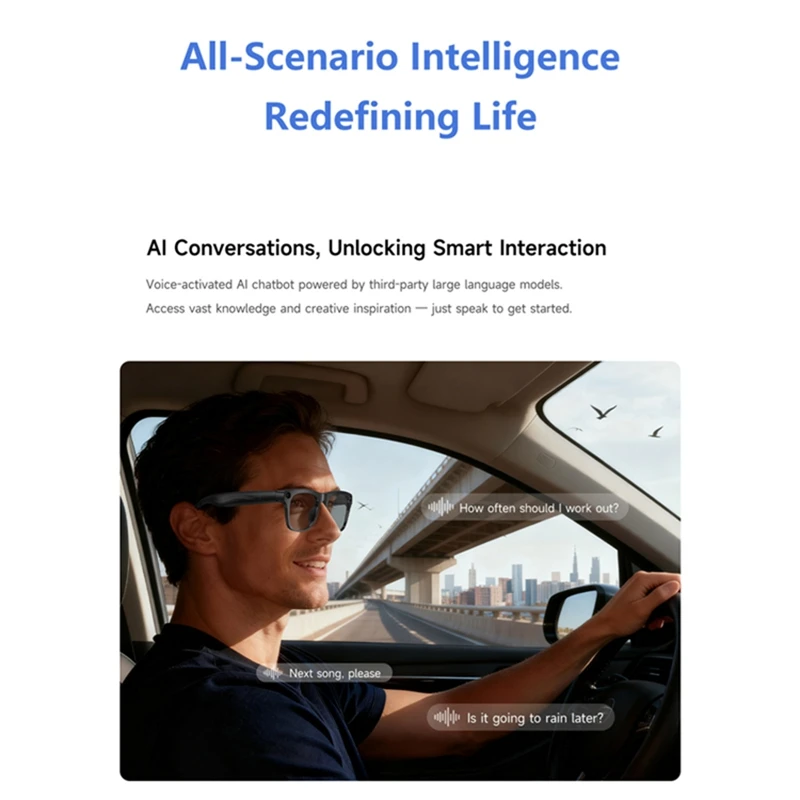 Lenovo AI Smart Glasses Translation 8MP HD Camera 4K Shooting Image Conversation Recording Listening To Music Smart Glasses 2026