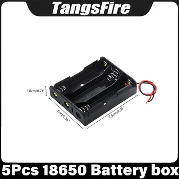 Custodie per batterie 18650 da 5 pezzi con 3 slot Custodie per batterie di alimentazione da 3,7 V Installazione semplice e sostituzione dei contenitori Con cavi