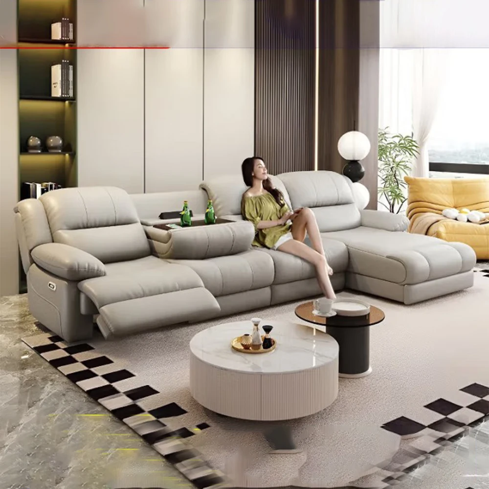 Divano reclinabile elettrico moderno con presa di corrente, USB e