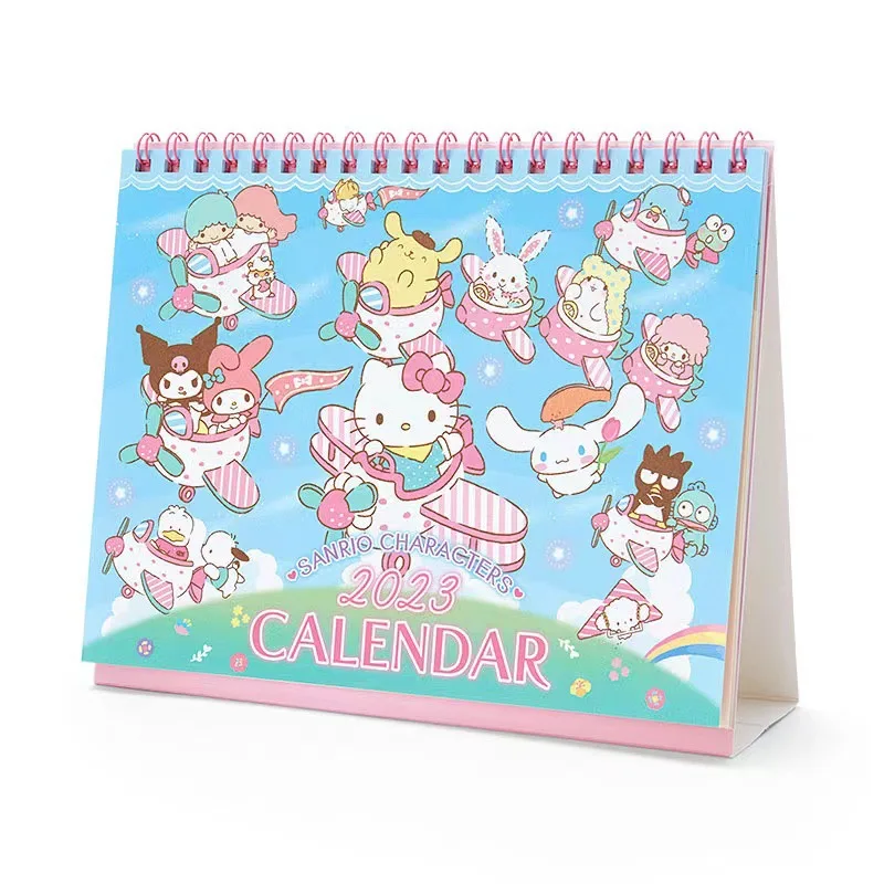 Sanrio 2023 Desk Calendar Hello Kitty Cinnamoroll My Melody Cartoon Kawaii  Office High Face Value Girl Heart Desktop Ornament - AliExpress