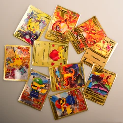 Carte Pokemon Pikachu de personnages d'anime, jeu de combat de collection en métal personnalisé fait maison Vmax GX EX, jouets pour enfants, cadeau d'anniversaire 