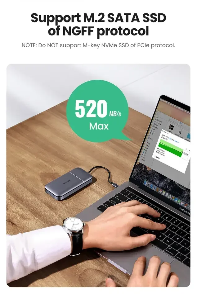 유그린 USB C 허브 타입 C 3.1 to M.2 B-Key HDTV 4K 60Hz 10Gbps M.2 SSD 케이스 USB C 허브 스플리터