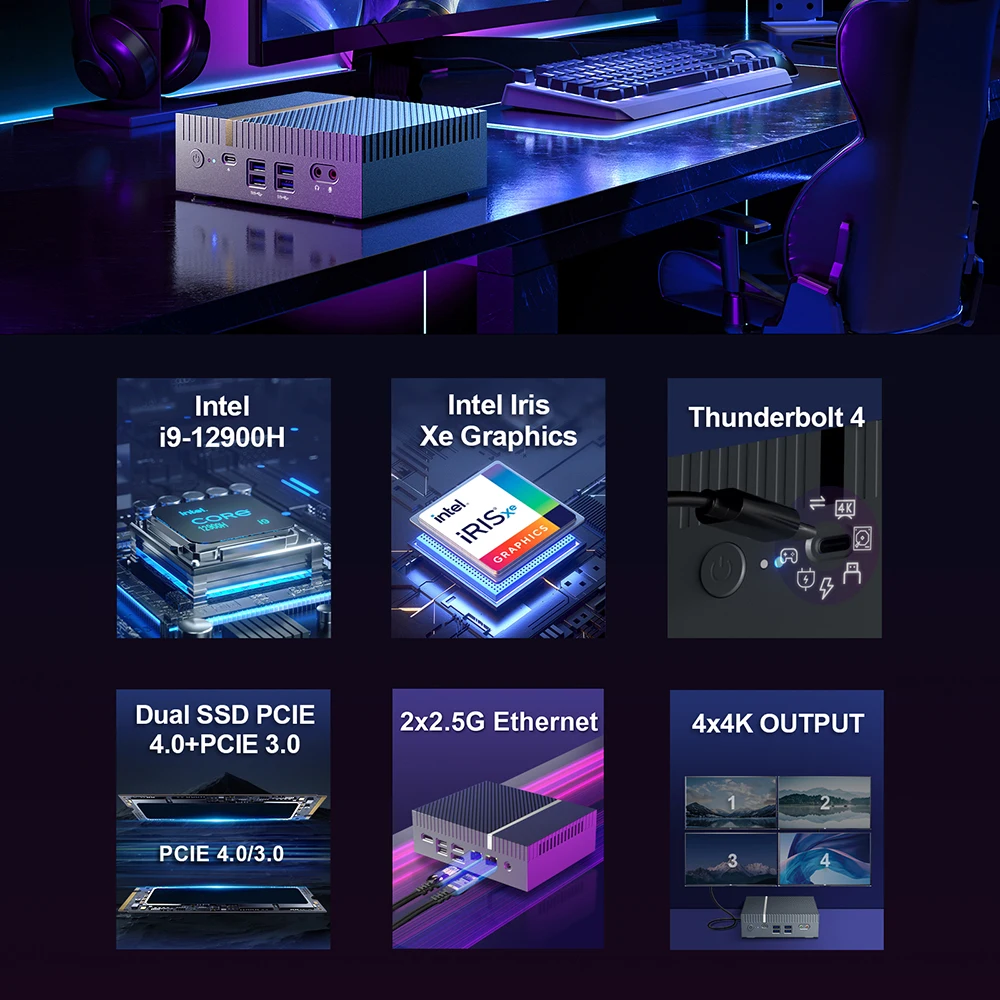 Chatreey IT12 Mini PC Intel Core i5 1340P i9 12900H Gaming Desktop
