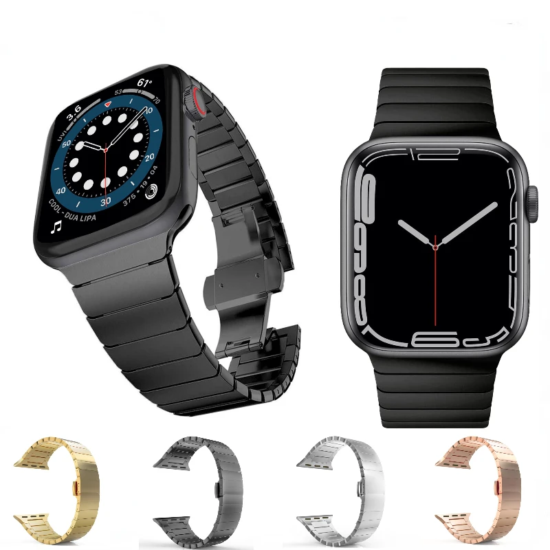 애플 워치 밴드용 메탈 스트랩, 울트라 49mm 팔찌, 아이워치 9, 8, 7, 6, 5, 4, SE, 44mm, 42mm, 40mm, 38mm 밴드, 8, 7, 45mm, 41mm